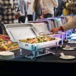 VEVOR Chafing Dish Buffet Set, 8 Qt 4 Pack, Stainless Chafer w/ 4 Full Size Pans, Rectangle Catering Warmer Server w/Lid Water Pan Folding Stand Fuel Tray Holder Spoon Clip, at Least 8 People Each - Image 9