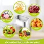 Thenshop 10 Pcs 1/9 Size 4 Inch Deep Hotel Pan Stainless Steel Steam Table Pan Commercial Metal Food Catering Tray for Hotel, Restaurant, Buffet, 0.8 mm Thick, 6.9 L x 4.3 W(Standard Style) - Image 6