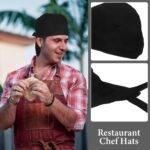 6Pcs Black Chef Hats for Men and Women Breathable Cotton Cooking Caps Adjustable Kitchen Chef Bandanas for Restaurant BBQ and Catering - Image 9