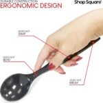 Disposable Plastic Serving Utensils - Set of 18 Black Plastic Utensils, 6 Each 6" Serving Tongs, 10” Serving Spoons, 10” Serving Forks, Buffet Serving Utensils, Party Utensils - Image 3