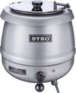SYBO SB-6000-2G Commercial Grade Soup Kettle with Hinged Lid and Detachable Stainless Steel Insert Pot for Restaurant and Big Family, 10.5 Quarts, Silver