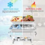 Chafing Dishes for Buffet 4 Pack, 9 Quart Stainless Steel Chafing Dish Buffet Set with Folding Frame, Food Warmers for Parties, Catering Supplies, Banquets, and Weddings - Image 3