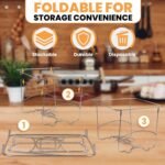 Disposable Chafing Dish Buffet Set, Foldable Rack for Storage Convenience, 6 Half Size Pans (9x13) Food Warmers for Parties & BBQ's, Catering Buffet Servers and Warmers Set for Indoor/Outdoor Events - Image 6