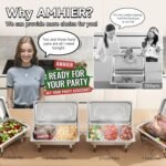 Chafing Dish Buffet Set, 9QT High Grade Chafing Dishes for Buffet, Chafers and Buffet Warmers Sets for Birthday, Wedding, Rolled-Edge Design with Silver, 4 Pack, 7 Pans - Image 2
