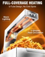 PYY French Fry Warmer - Commercial Food Heat Lamp Food Warmer Light 122°F Free-Standing Warming Fry Dump Station Countertop Fries Warmer Commercial Food Warmer for Chips Churros Buffet Restaurant - Image 3