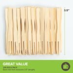 200 Bamboo Appetizer Forks, 3.5" Disposable Bamboo Fork for Charcuterie, Mini Forks for Appetizers, Cocktail Forks for Weddings, Small Appetizer Picks - Image 2