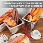 Rtteri 16 Pcs 1/6 Pan 6 Inch Deep Metal Hotel Steam Table Pan Stainless Steel Restaurant Food Prep Tray Buffet Container with 2 Tong and 4 Spoon for Catering Commercial Kitchen Equipment - Image 7