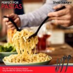 Disposable Plastic Serving Utensils - Set of 18 Black Plastic Utensils, 6 Each 6" Serving Tongs, 10” Serving Spoons, 10” Serving Forks, Buffet Serving Utensils, Party Utensils - Image 5