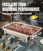 Chafing Dishes for Buffet 4 Pack, 9QT [No Fingers Cut] Roll Edge Designed Chafing Dish Buffet Set [Mirror-Like Polished Finish] Food Warmers for Parties, Birthday, Holiday Parties, Church Events, etc - Image 2