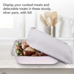 Foil Pans with Lids - 9x13 Aluminum Pans with Covers - 25 Foil Pans and 25 Foil Lids - Disposable Food Containers Great for Baking, Cooking, Heating, Storing, Prepping Food Silver - Image 5