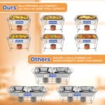 Disposable Chafing Dish Buffet Set, Foldable Rack for Storage Convenience, 6 Half Size Pans (9x13) Food Warmers for Parties & BBQ's, Catering Buffet Servers and Warmers Set for Indoor/Outdoor Events - Image 4