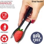 Disposable Plastic Serving Utensils - Set of 18 Black Plastic Utensils, 6 Each 6" Serving Tongs, 10” Serving Spoons, 10” Serving Forks, Buffet Serving Utensils, Party Utensils - Image 4