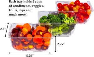 Ice Chilled 5 Compartment Condiment Server Caddy - Serving Tray Container with 5 Removable Dishes with Over 2 Cup Capacity Each and Hinged Lid | 3 Serving Spoons + 3 Tongs Included - Image 5