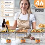 Disposable Chafing Dish Buffet Set, Foldable Rack for Storage Convenience, 6 Half Size Pans (9x13) Food Warmers for Parties & BBQ's, Catering Buffet Servers and Warmers Set for Indoor/Outdoor Events - Image 2