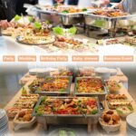 Chafing Dish Buffet Set[4 Pack] 8QT Stainless Steel Buffet Chafers,Catering Food Warmers Set With 7 Trays - Image 7