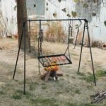 REDCAMP Grill Swing Campfire Grill Stand with Iron Grill Grate, Collapsible Campfire Cooking Rack w/6 Hooks,Portable Cookware Hanging Rack Outdoor Camping Bonfire for Cookware & Dutch Oven,Rectangle - Image 9
