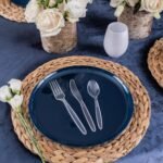 Party Bargains Disposable Cutlery set, SAPPHIRE Design, Clear Color, 360 Pieces: 180 Forks, 120 Spoons, 60 Knives - Image 4