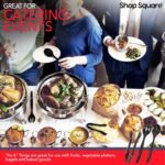 Disposable Plastic Serving Utensils - Set of 18 Black Plastic Utensils, 6 Each 6" Serving Tongs, 10” Serving Spoons, 10” Serving Forks, Buffet Serving Utensils, Party Utensils - Image 6