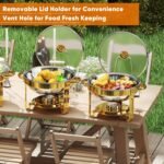 4 Pack Gold Round Chafing Dishes for Buffet, 5 QT Food Warmers and Cold Food Server for Parties, Events Hosting, Family Gatherings, Full Set Catering Supplies with Serving Utensils Accessories - Image 6